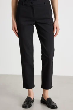 Pantalone a sigaretta con spacchi - Nero