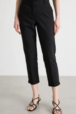 Pantalone a sigaretta con spacchi - Nero
