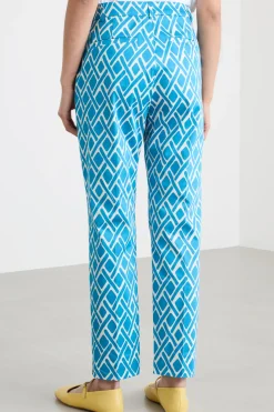 Pantalone a sigaretta con tasche - Azzurro Bianco