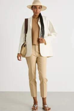 Pantalone a sigaretta cropped - Beige