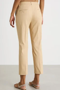 Pantalone a sigaretta cropped - Beige