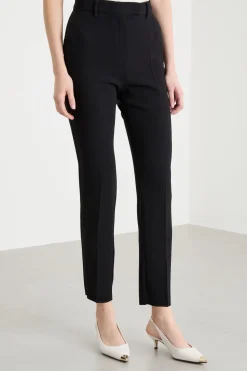 Pantalone a sigaretta in cady - Nero