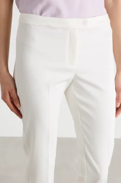 Pantalone a sigaretta in faille - Bianco
