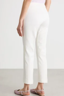 Pantalone a sigaretta in faille - Bianco