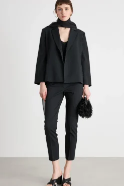 Pantalone a sigaretta in faille - Nero
