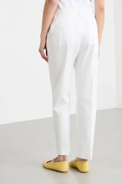 Pantalone a sigaretta in gabardina - Bianco