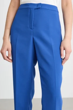Pantalone a sigaretta in raso opaco - Blu