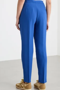 Pantalone a sigaretta in raso opaco - Blu