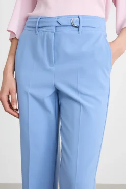 Pantalone a sigaretta in tela - Azzurro