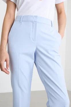 Pantalone a sigaretta in tela - Azzurro