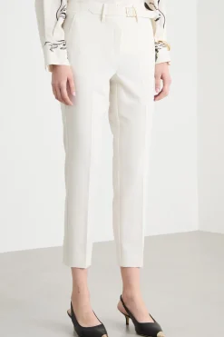 Pantalone a sigaretta in tela - Bianco