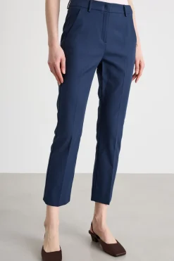Pantalone a sigaretta in tela - Blu