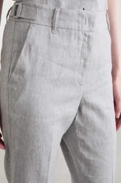 Pantalone a sigaretta in tela - Grigio
