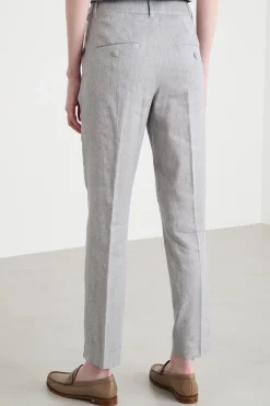 Pantalone a sigaretta in tela - Grigio