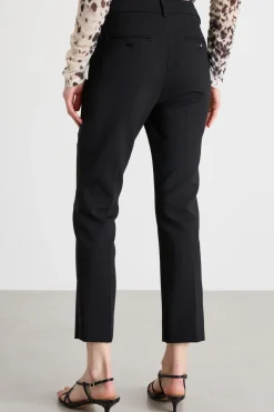 Pantalone a sigaretta in tela - Nero
