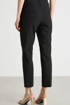 Pantalone a sigaretta in tela - Nero