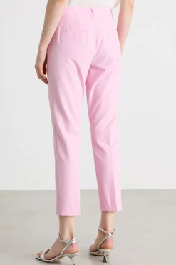 Pantalone a sigaretta in tela - Rosa