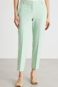 Pantalone a sigaretta in tela - Verde