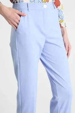 Pantalone a sigaretta stretch - Azzurro