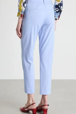 Pantalone a sigaretta stretch - Azzurro