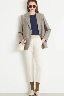 Pantalone a sigaretta stretch - Bianco