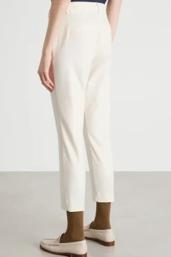 Pantalone a sigaretta stretch - Bianco