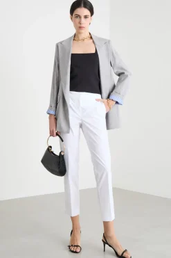 Pantalone a sigaretta stretch - Bianco