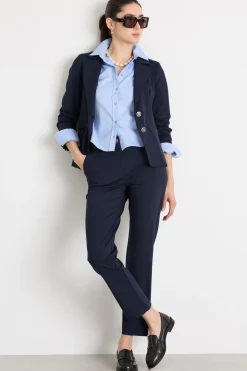 Pantalone a sigaretta stretch - Blu