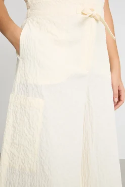 Pantalone a vita alta con coulisse - Avorio