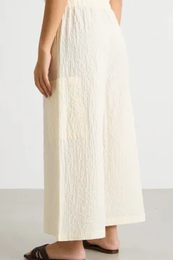 Pantalone a vita alta con coulisse - Avorio