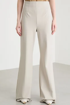 Pantalone a vita alta in jersey - Beige