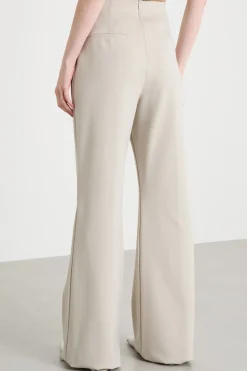 Pantalone a vita alta in jersey - Beige