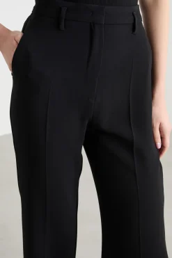 Pantalone a zampa in cady - Nero
