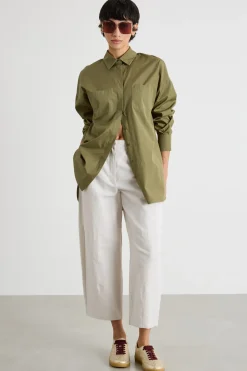 Pantalone baggy in tela - Bianco