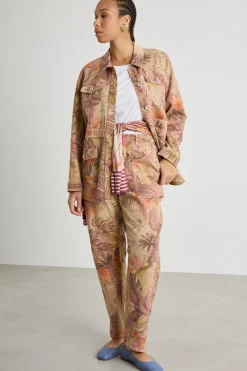 Pantalone baggy stampato - Cammello
