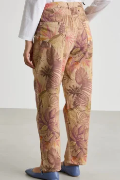 Pantalone baggy stampato - Cammello