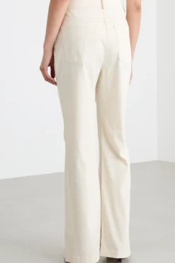 Pantalone bootcut in gabardina - Bianco