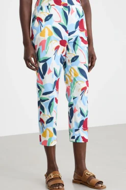 Pantalone Capri in popeline - Azzurro