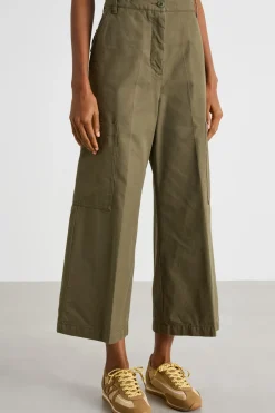 Pantalone cargo in canvas - Verde