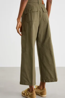 Pantalone cargo in canvas - Verde