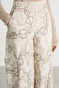 Pantalone cargo in drill - Beige