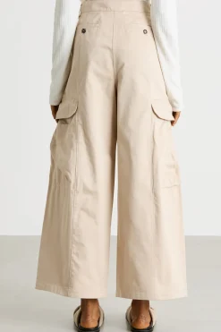Pantalone cargo in gabardina - Beige