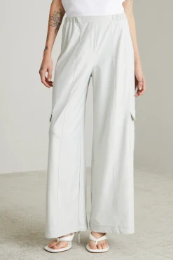 Pantalone cargo in jersey spalmato - Ghiaccio