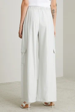 Pantalone cargo in jersey spalmato - Ghiaccio
