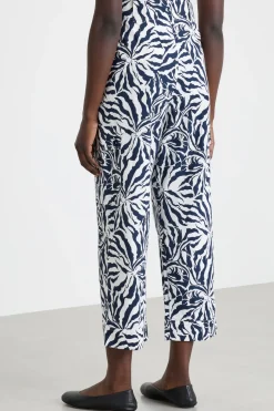 Pantalone cargo in popeline - Blu Bianco