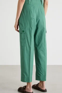Pantalone cargo in popeline - Verde