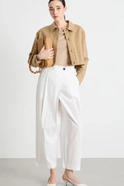 Pantalone carrot in popeline - Bianco