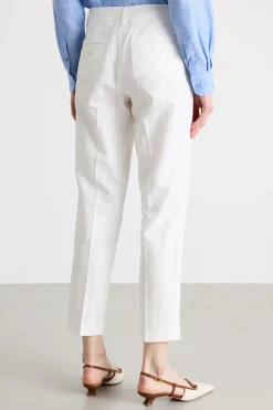 Pantalone carrot in stuoia - Bianco