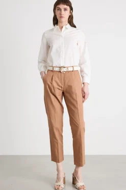 Pantalone carrot in stuoia - Cammello