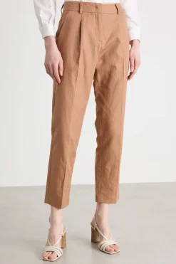 Pantalone carrot in stuoia - Cammello